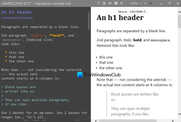 MARKDOWN EDIT