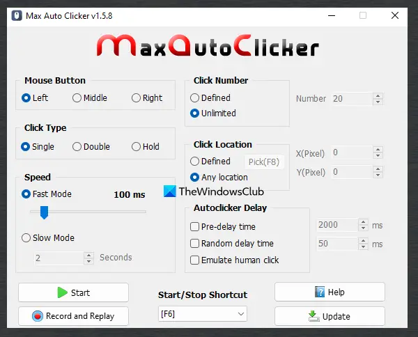 Max Auto Clicker 1.5.7 for Windows - Free Download