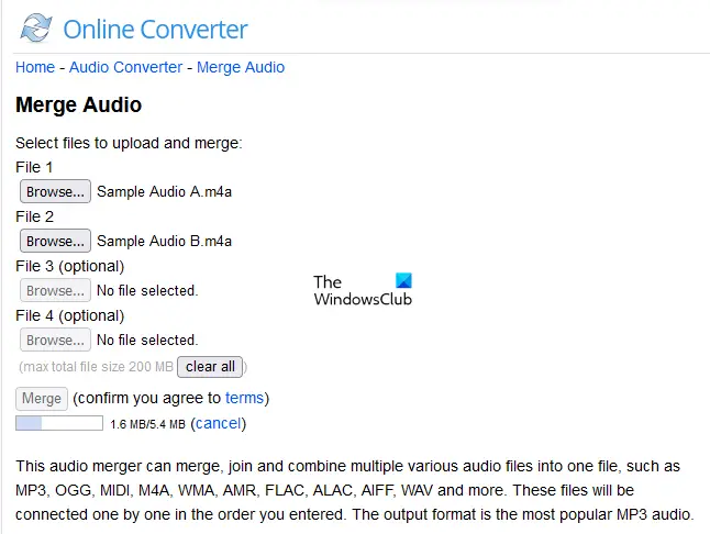 Merge Audio from Online Converter