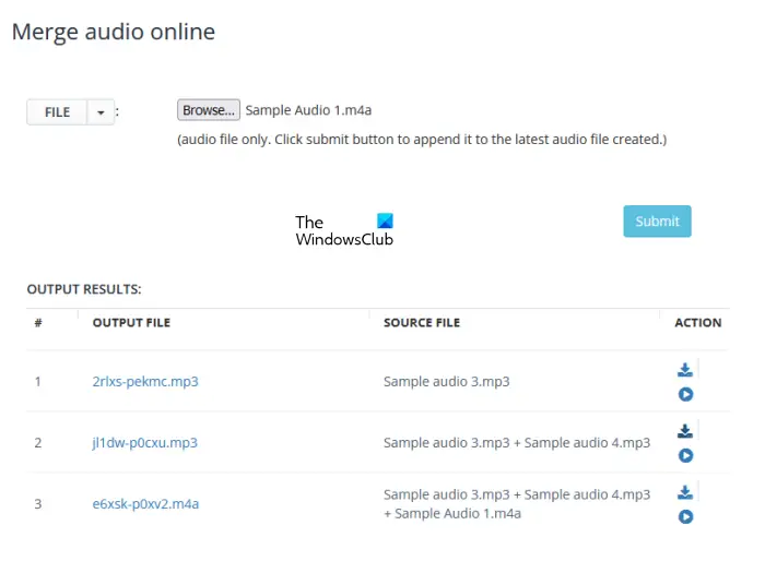 Merge audio online