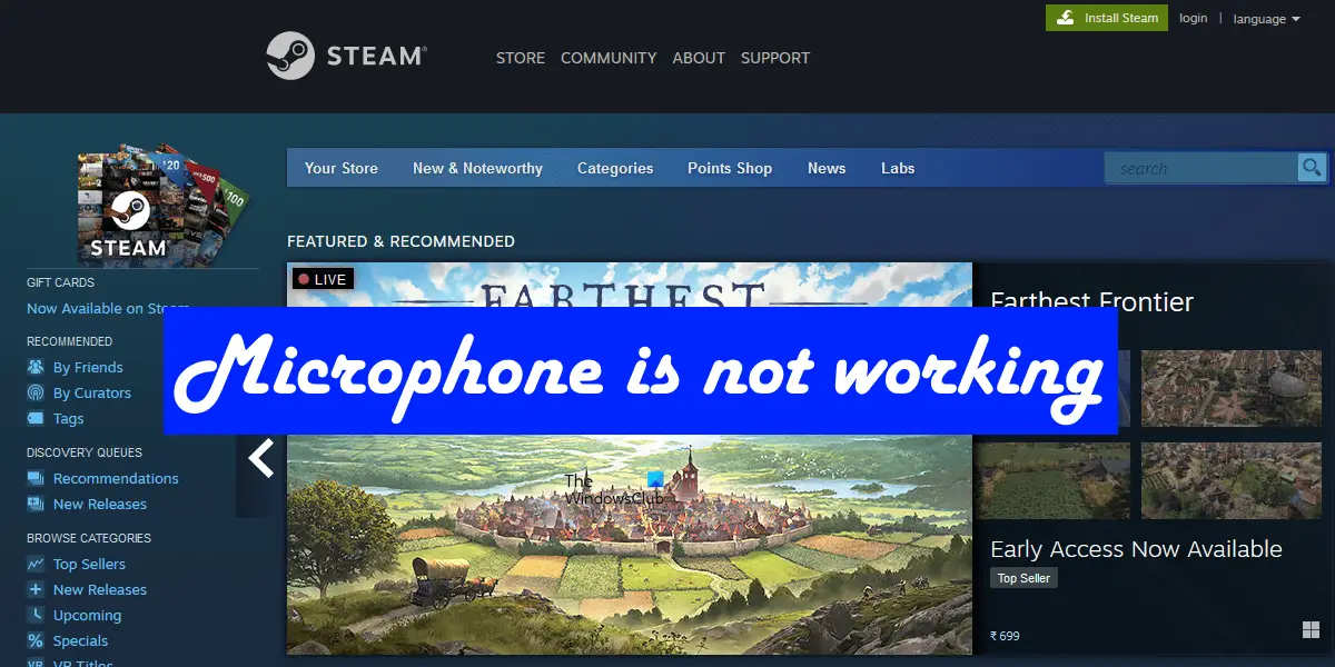 Microphone is not working in Steam