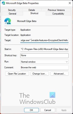 Microsoft Edge Beta Properties