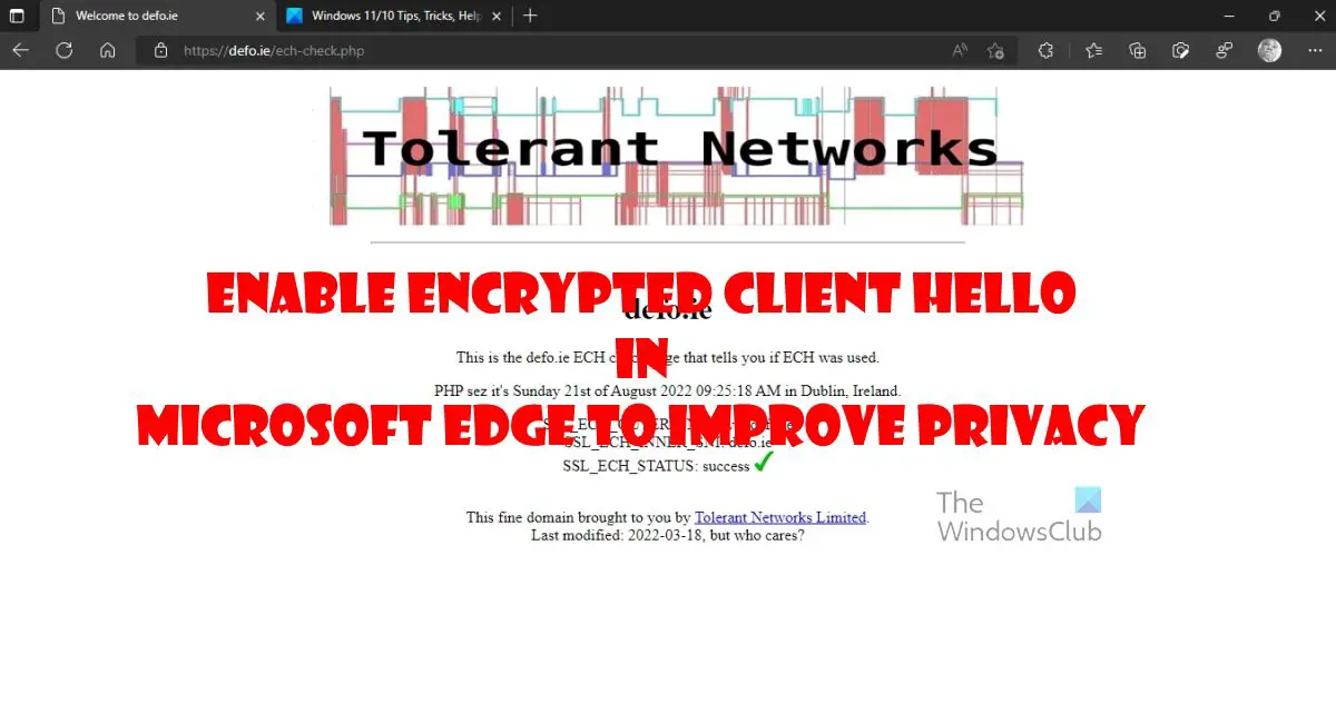 Enable Encrypted Client Hello in Microsoft Edge to improve privacy