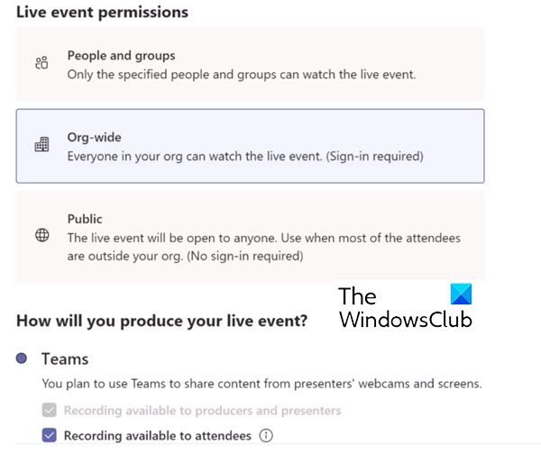 Schedule Microsoft Teams Live Event