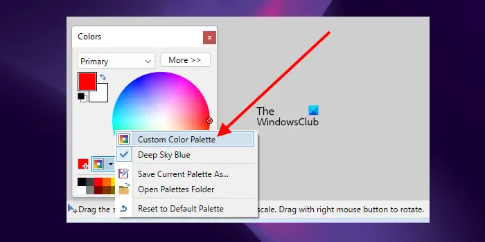 Open custom Color Palette in Paint dot net