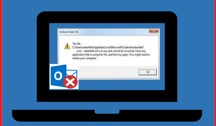 Outlook file username.ost is in Use and Cannot be Accessed