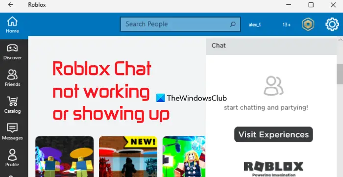 Roblox chat not working or showing up