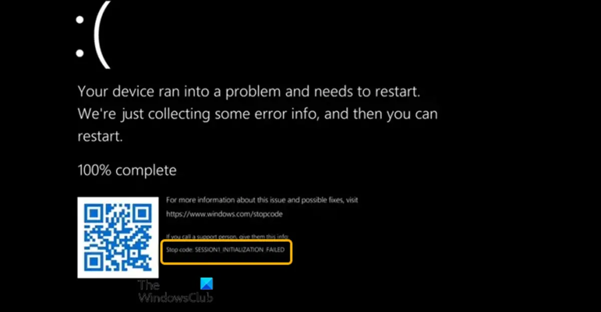 Fix SESSION1 INITIALIZATION FAILED BSOD on Windows 11/10