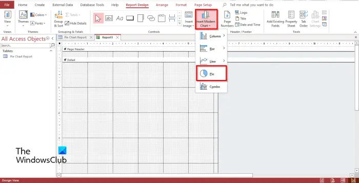 How to create a Pie Chart in Access - 40