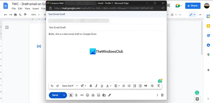 Send email on Google Docs