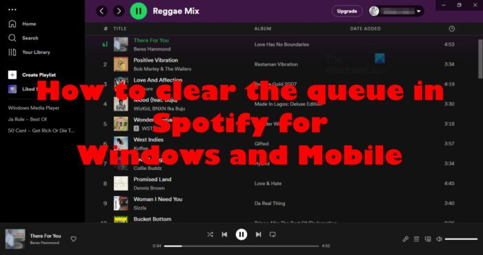 How to clear the queue in Spotify