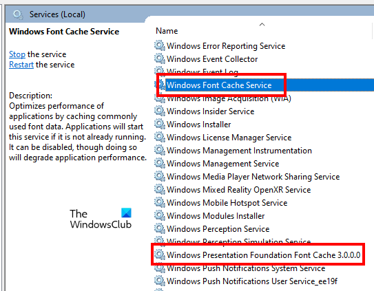 Arrestare temporaneamente i servizi font di Windows Arrestare temporaneamente i servizi font di Windows