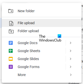 Upload a PDF file to Google Drive