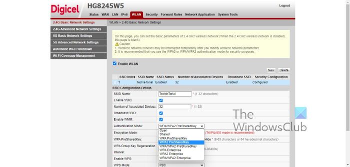 WPA 2 Router