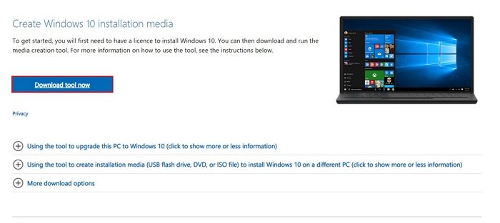 Windows Media Creation Tool Windows Update Assistant