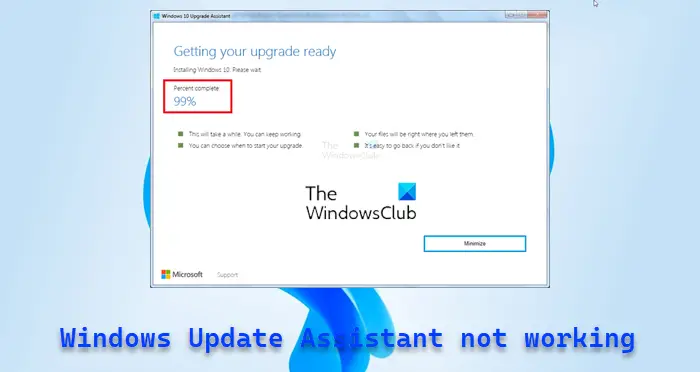 Windows Update Assistant not working