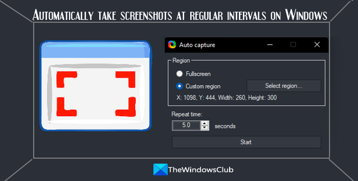 automatically take screenshots at regular intervals on windows