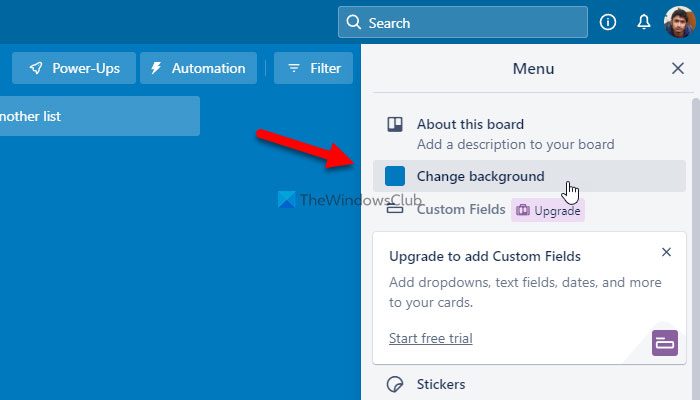 How to change background on Trello