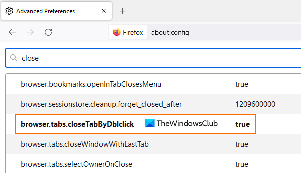 close tabs by double click firefox