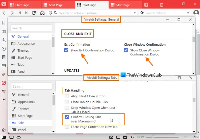 confirm closing tabs in vivaldi