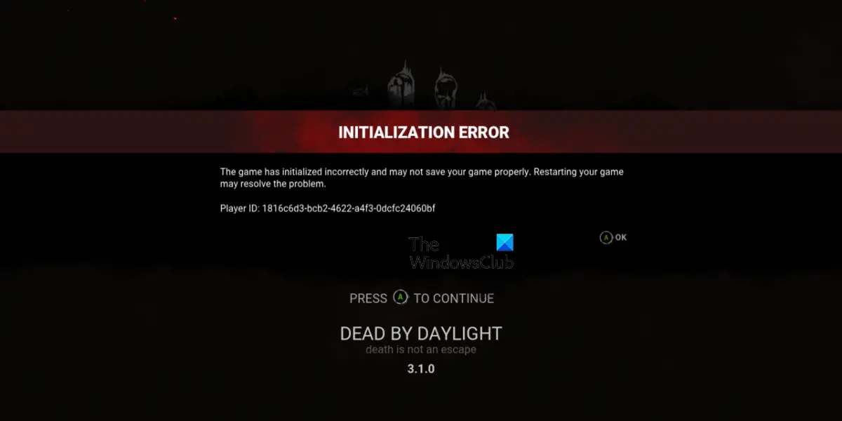 Initialization Error Dead by Daylight