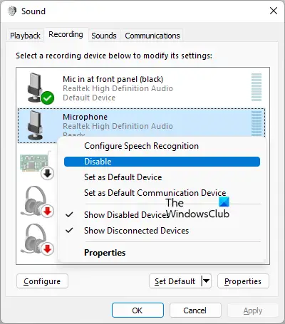 disable your microphone