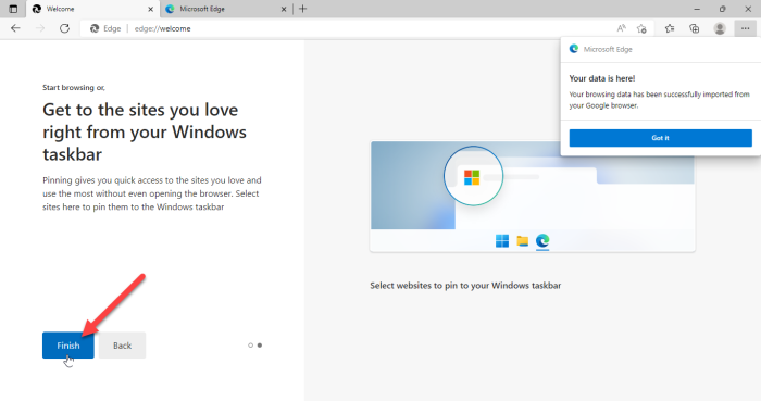 schermata di configurazione della finitura del bordo schermata di configurazione della finitura del bordo