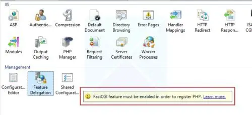 iis php fastcgi error 500