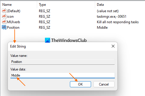 set value data for position