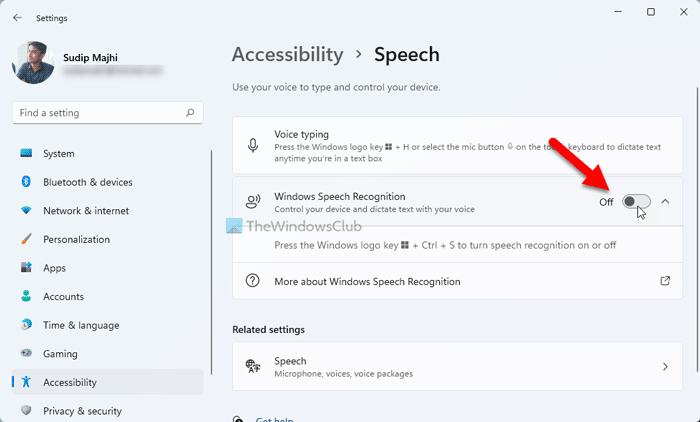 Speech Recognition not working in Windows 11/10