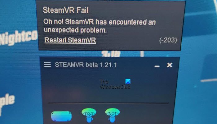 Error Code -203 on SteamVR