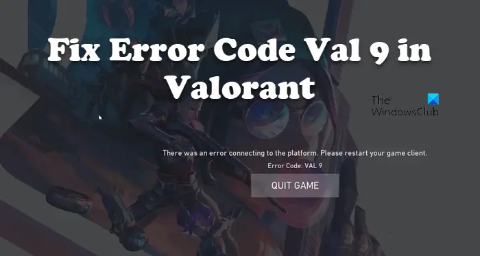 Error Code Val 9 in Valorant