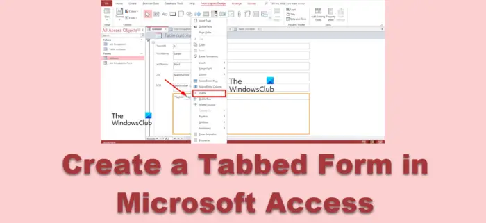 Create a Tabbed Form in Access