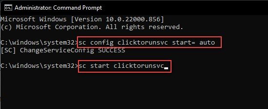 Enabling Microsoft Click-To-Run Service through Command Prompt