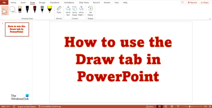 Featured Image (How to use Draw tab in PowerPoint)