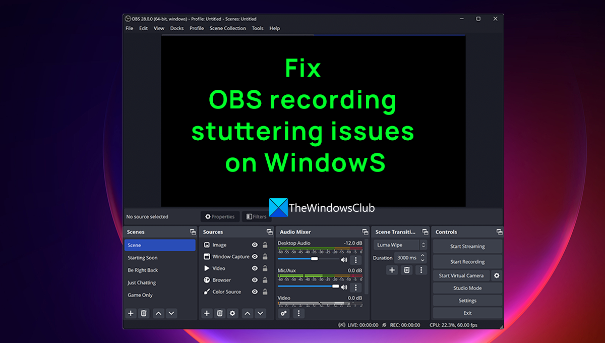 OBS recording stuttering, and freezes every few seconds on PC