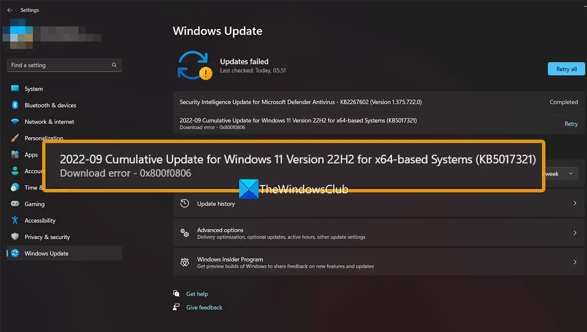 Fix 0x800f0806-fout tijdens het downloaden van Windows 11-updates