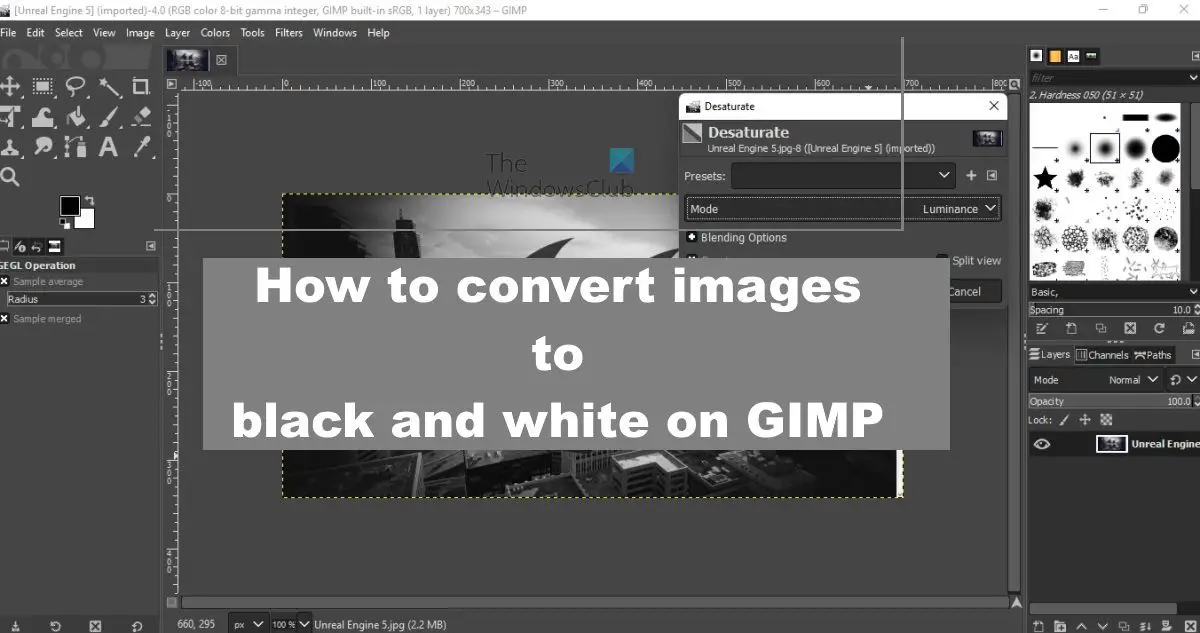 How to convert images to black and white on GIMP