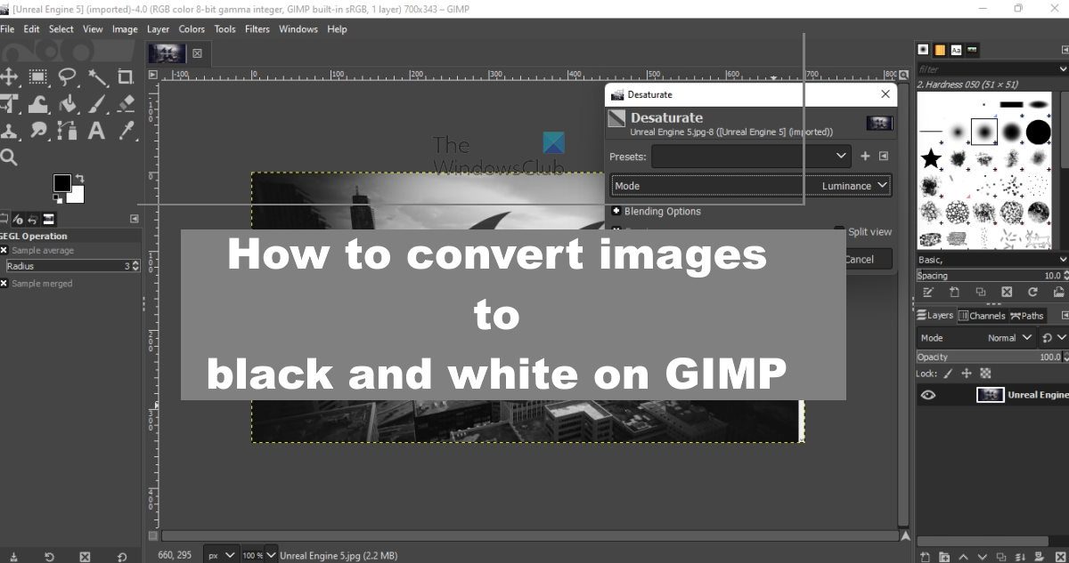 How to convert Images to Black and White on GIMP