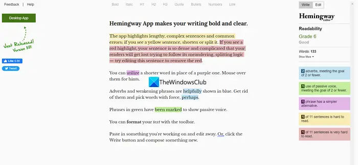 Hemingway Editor