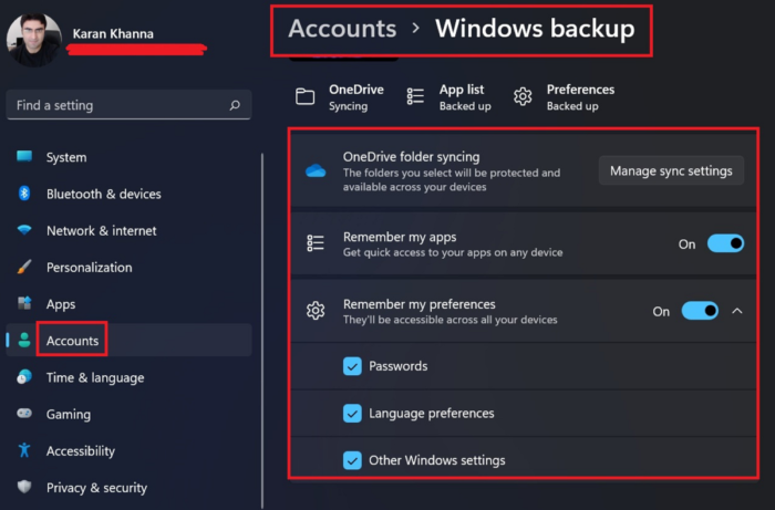 How to Sync Settings across devices in Windows 11