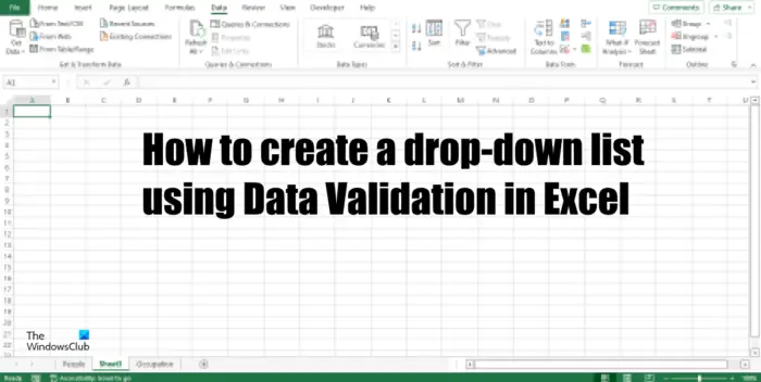 How to create a Drop-down list using data validation in Excel