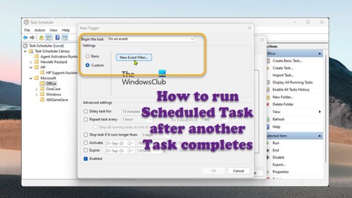 How to run Scheduled Task after another Task completes