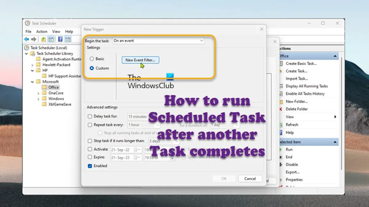 How to run Scheduled Task after another Task completes - 93