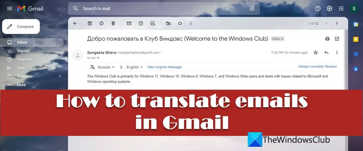 How to translate emails in Gmail