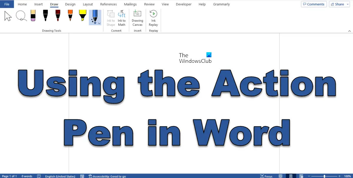 How to use the Action Pen in Word