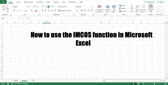 How to use the Imcos function in Excel.