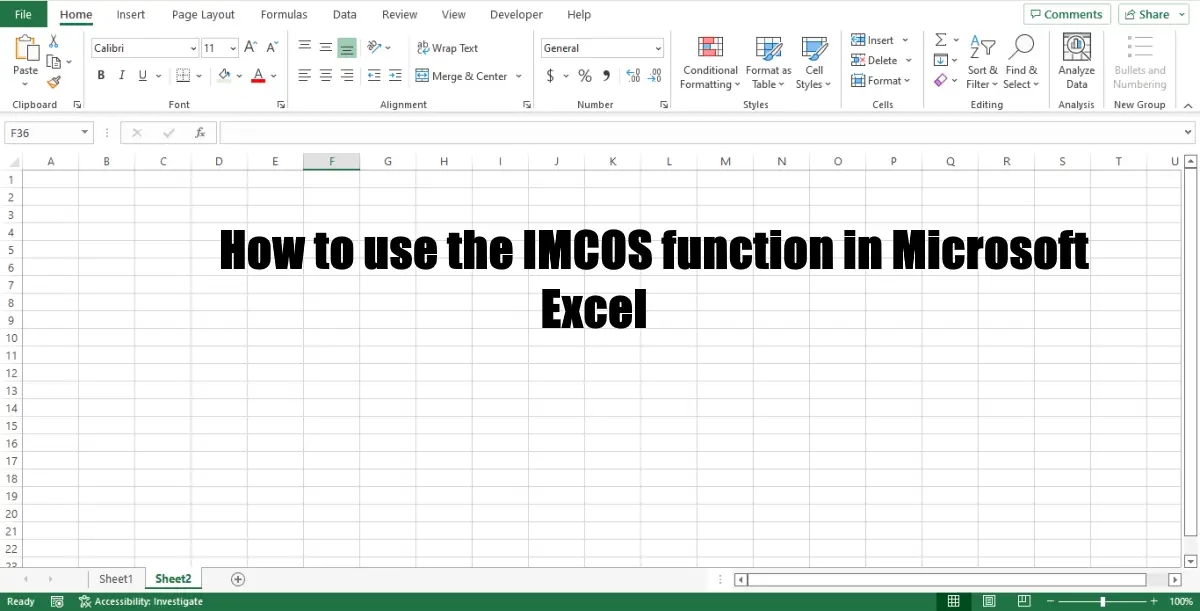 Как использовать функцию Imcos в Excel.