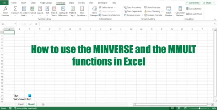 How to use the MINVERSE and MMULT function in Excel