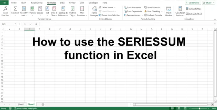 How to use the SERIESSUM function in Excel